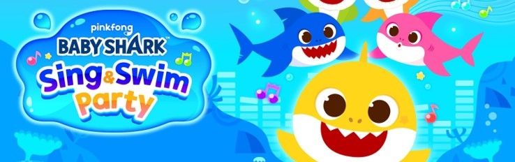Banner Baby Shark Sing and Swim Party