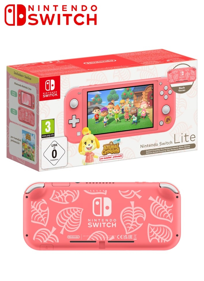 Boxshot Nintendo Switch Lite Animal Crossing: New Horizons Isabelle Aloha Edition