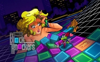 Crawlco Block Knockers heeft de sfeer van een Japanse arcadehal in de jaren '90 waarin je blokken trekt, trapt en combineert!