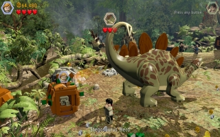 Kom op je avontuur verschillende dino´s tegen, zoals deze Stegosaurus!