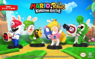 Van Mario + Rabbids <a href = https://www.marioswitch.nl/Switch-spel-info.php?t=Mario_Plus_Rabbids_Kingdom_Battle target = _blank>Kingdom Battle</a> zijn er vier figurines te krijgen.