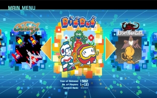 Kies uit verschillende Namco-klassiekers zoals Pac-Man, Dig-Dug en Galega!