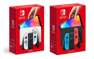 Op de release is de Nintendo Switch OLED verkrijgbaar in twee kleuren: wit en neonblauw/neonrood.