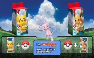De Pokeball Plus is ook beschikbaar in een bundel met <a href = https://www.marioswitch.nl/Switch-spel-info.php?t=Pokemon_Lets_Go_Pikachu>Pokemon Let's Go Pikachu</a> of <a href = https://www.marioswitch.nl/Switch-spel-info.php?t=Pokemon_Lets_Go_Eevee>Eevee</a>.